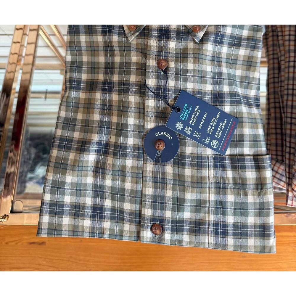 NEW BATTON men's bond non-iron button down shirt in olive